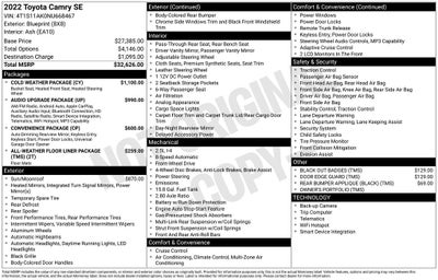 2022 Toyota CAMRY SE