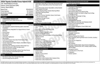 2026 Toyota Corolla Cross Hybrid Hybrid XSE