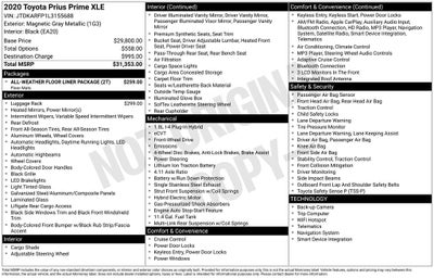 2020 Toyota PRIUS PRIME XLE