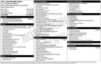2017 Jeep Wrangler Sport