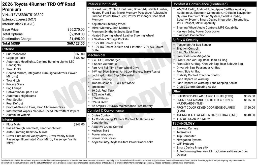 2026 Toyota 4Runner TRD Off-Road