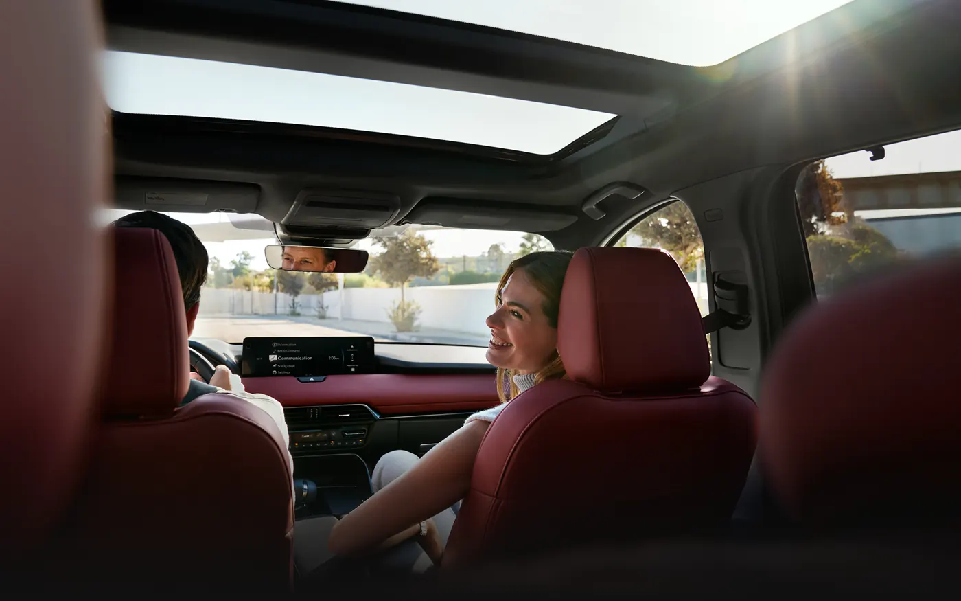 Friends riding in the 2-row 2027 Mazda CX-90 | Fitzgerald Mazda Frederick in Frederick MD